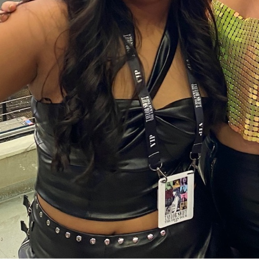 Faux Leather Going out Top